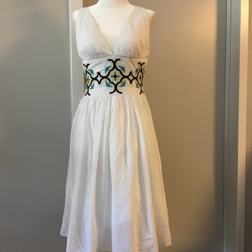 👗Milly 100% cotton embroidered midi dress